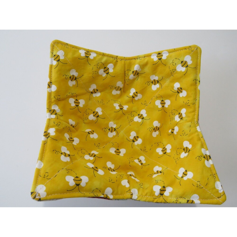 Microwave Bowl Cozy Reversible Bees and Floral